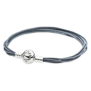 Retired Pandora Grey Multi Strand Bracelet Bracelets Grey Multi Strand Bracelet