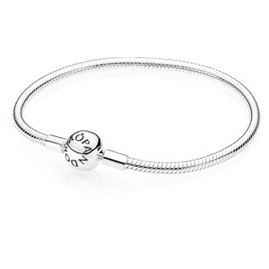 Sterling Silver Smooth Pandora Round Clasp Bracelet