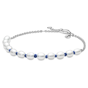Freshwater Cultured Pearl Blue Cord Bracelet