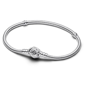 Rose in Bloom Clasp Snake Chain Bracelet