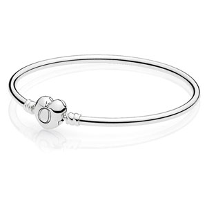 Bangle Bracelet with Heart Clasp