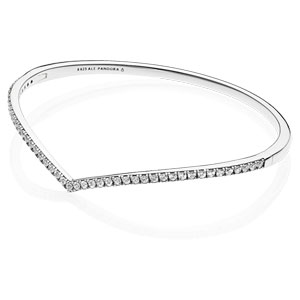 Wishbone Bangle with Clear Zirconia