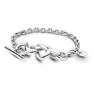 Knotted Hearts T-Bar Bracelet