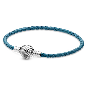 Seashell Clasp Turquoise Braided Leather Bracelet