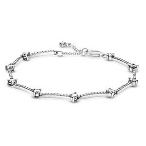 Sparkling Pave Bars Bracelet with Clear Zirconia