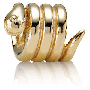Retired PANDORA 14K Gold Snake Charm :: 14K Gold Charms 750239