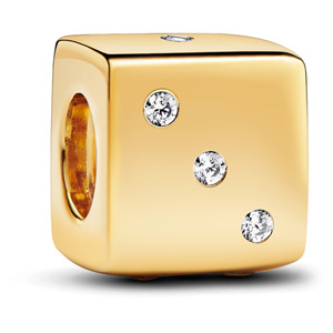 Gold Sparkling Dice Charm