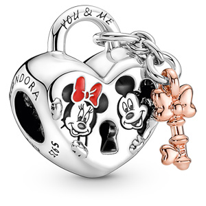 Disney Mickey and Minnie Mouse Padlock Charm