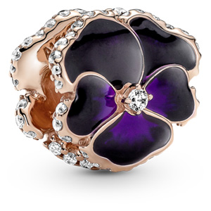 Rose Deep Purple Pansy Charm