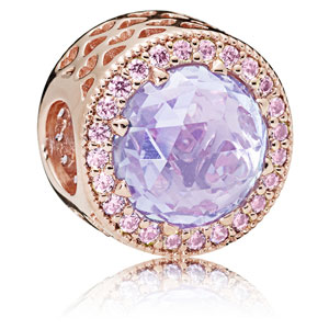 Pandora Rose Radiant Hearts Charm with Lavender Zirconia