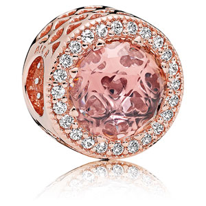 Pandora Rose Radiant Hearts Charm Pink Crystal