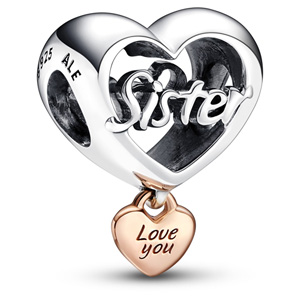 Rose Love You Sister Heart Charm