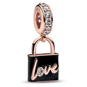 Rose Love Padlock Dangle