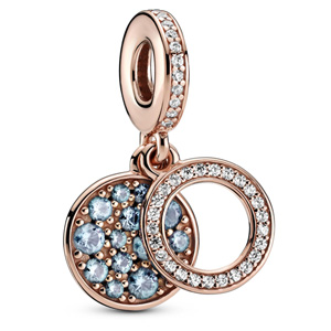 Pandora Rose ™ Sparkling Light Blue Disc Double Dangle