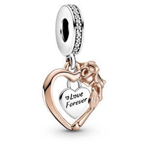 Pandora Rose ™ Heart and Rose Flower Dangle