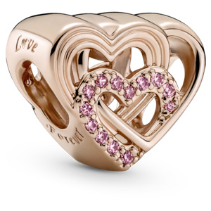 Intertwined Love Hearts Charm