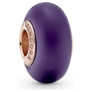 Matte Purple Murano Glass Charm