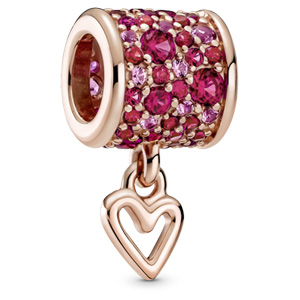 Ruby Red Freehand Heart Barrel Charm