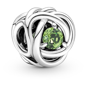 August Spring Green Eternity Circle Charm