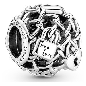 Openwork Chain Link Padlock Charm