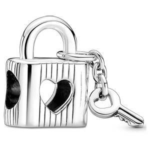 Padlock and Heart Key Charm