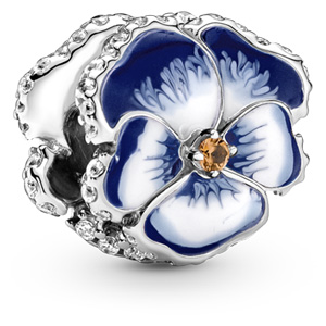 Blue Pansy Charm