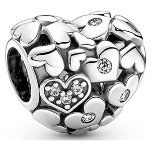 Sparkling Openwork Heart Charm