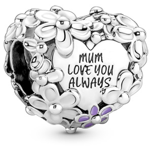 Daisy Mom Heart Charm