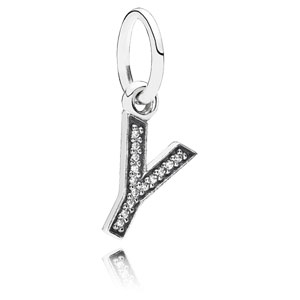 Letter Y Dangle with Zirconia