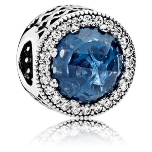Radiant Hearts Charm with Moonlight Blue Crystal