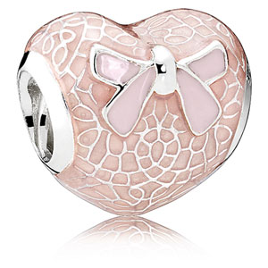 Pink Bow and Lace Charm