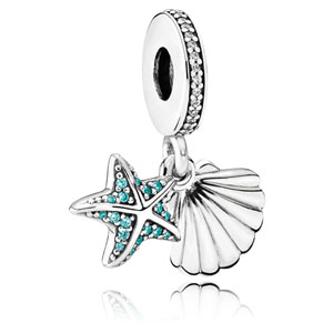 Tropical Starfish and Sea Shell Dangle