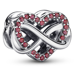 Family Infinity Red Heart Charm