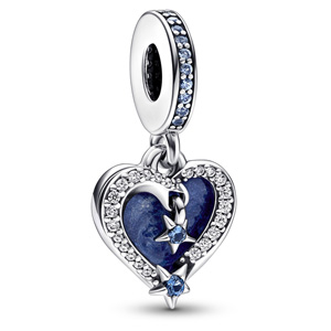 Celestial Shooting Star Heart Double Dangle