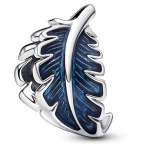 Blue Curved Feather Charm