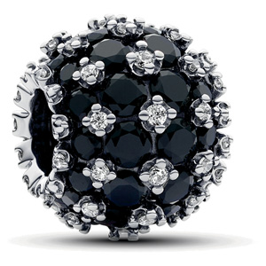 Sparkling Pave Round Black Charm