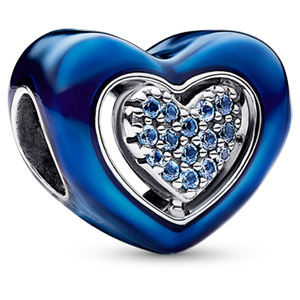 Blue Spinnable Heart Charm