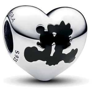 Disney Mickey Mouse and Minnie Mouse Heart Charm