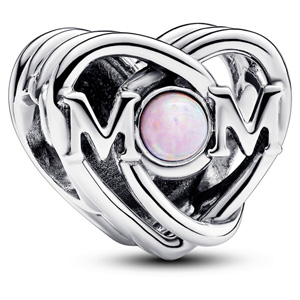 Openwork Mom and Heart Charm