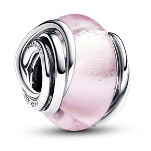 Encircled Pink Murano Glass Charm