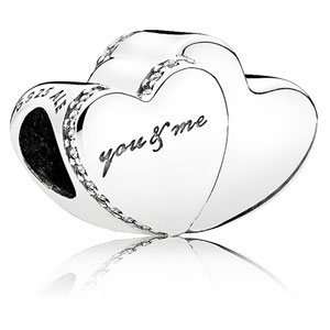 Two Hearts You and Me Charm