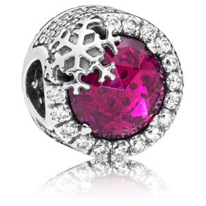 Dazzling Snowflake with Cerise Crystal