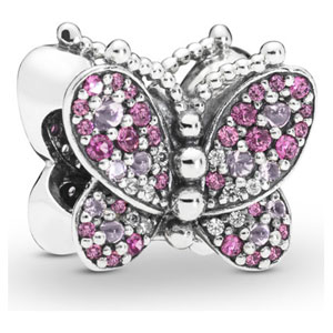 Dazzling Pink Butterfly Charm