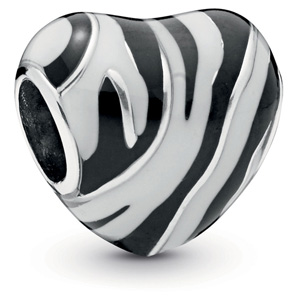 Wild Stripes Heart Charm