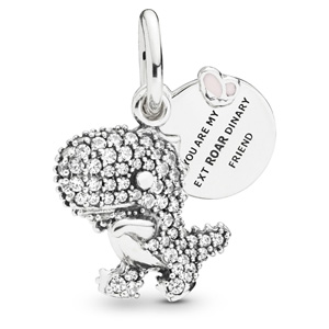 Pave Dinosaur Dangle