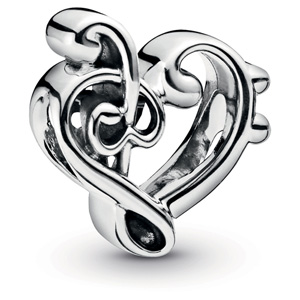 Heart Treble Clef Charm