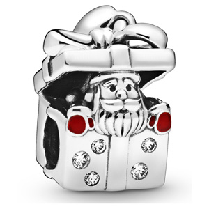 Santa in a Gift Box Charm