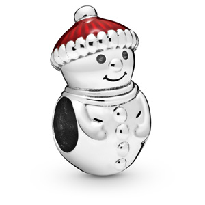 Snowman with Santa Hat Charm