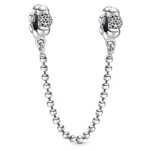Beads and Pave Safety Chain Charm