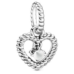 April Milky White Beaded Heart Dangle